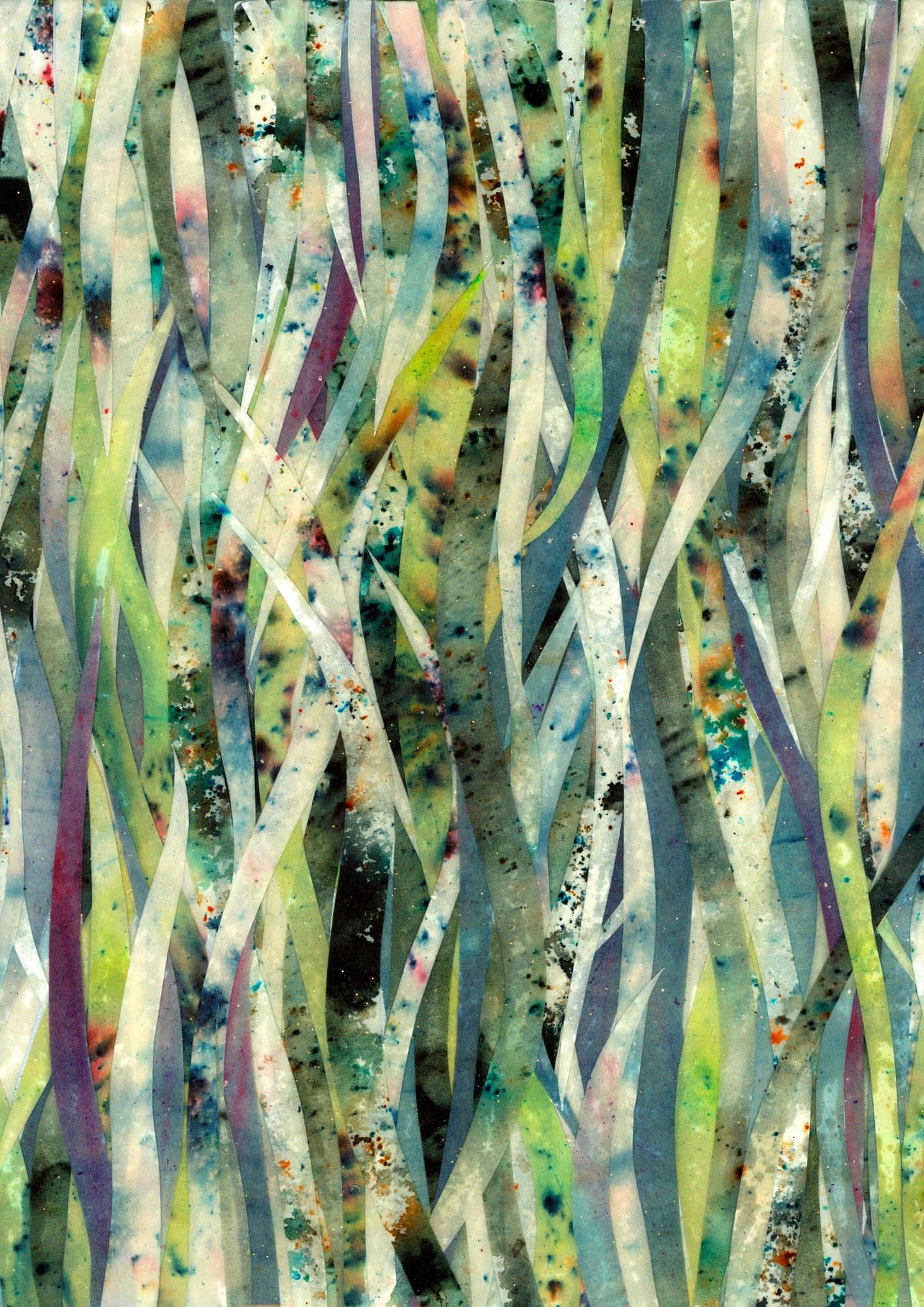 'Riverside Reeds' - Print from original collage artwork by Mandy Collins - A5 and A4 mounted or unmounted
