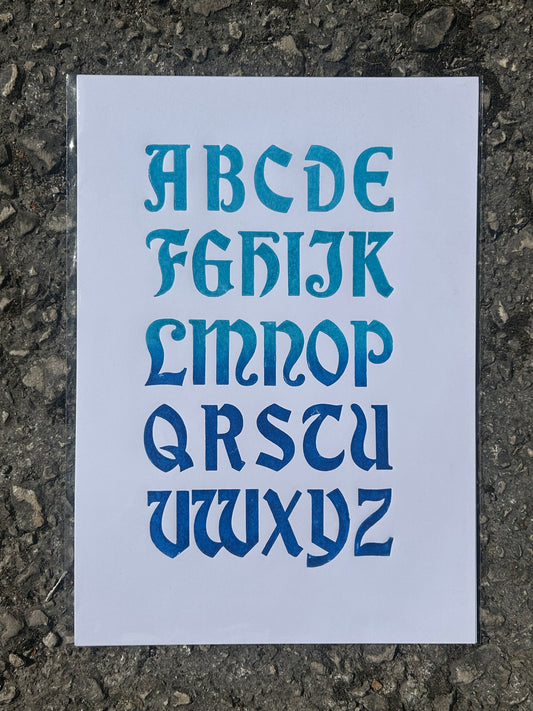 Letterpress Alphabet Print - Antique Style Font