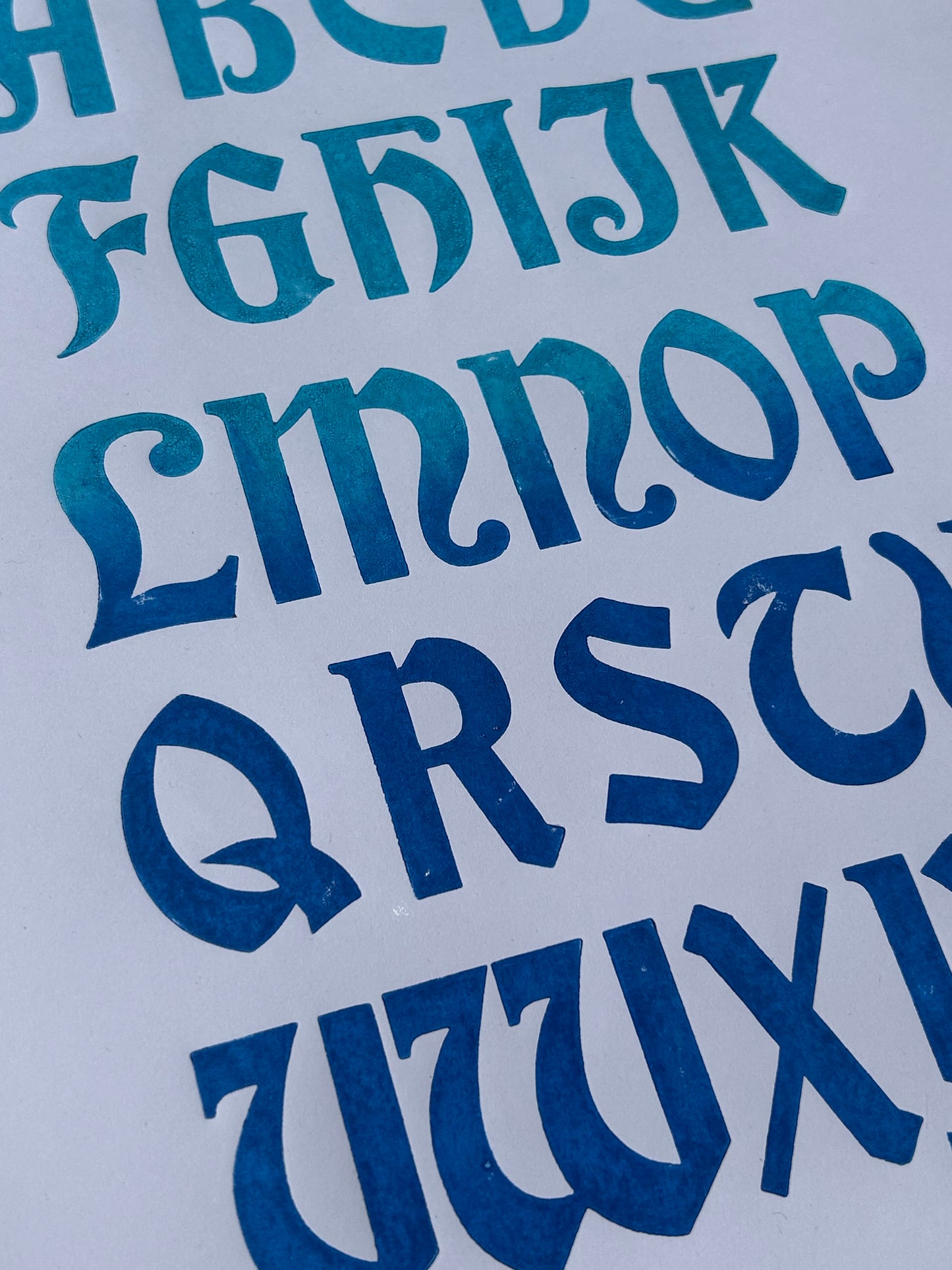 Letterpress Alphabet Print - Antique Style Font