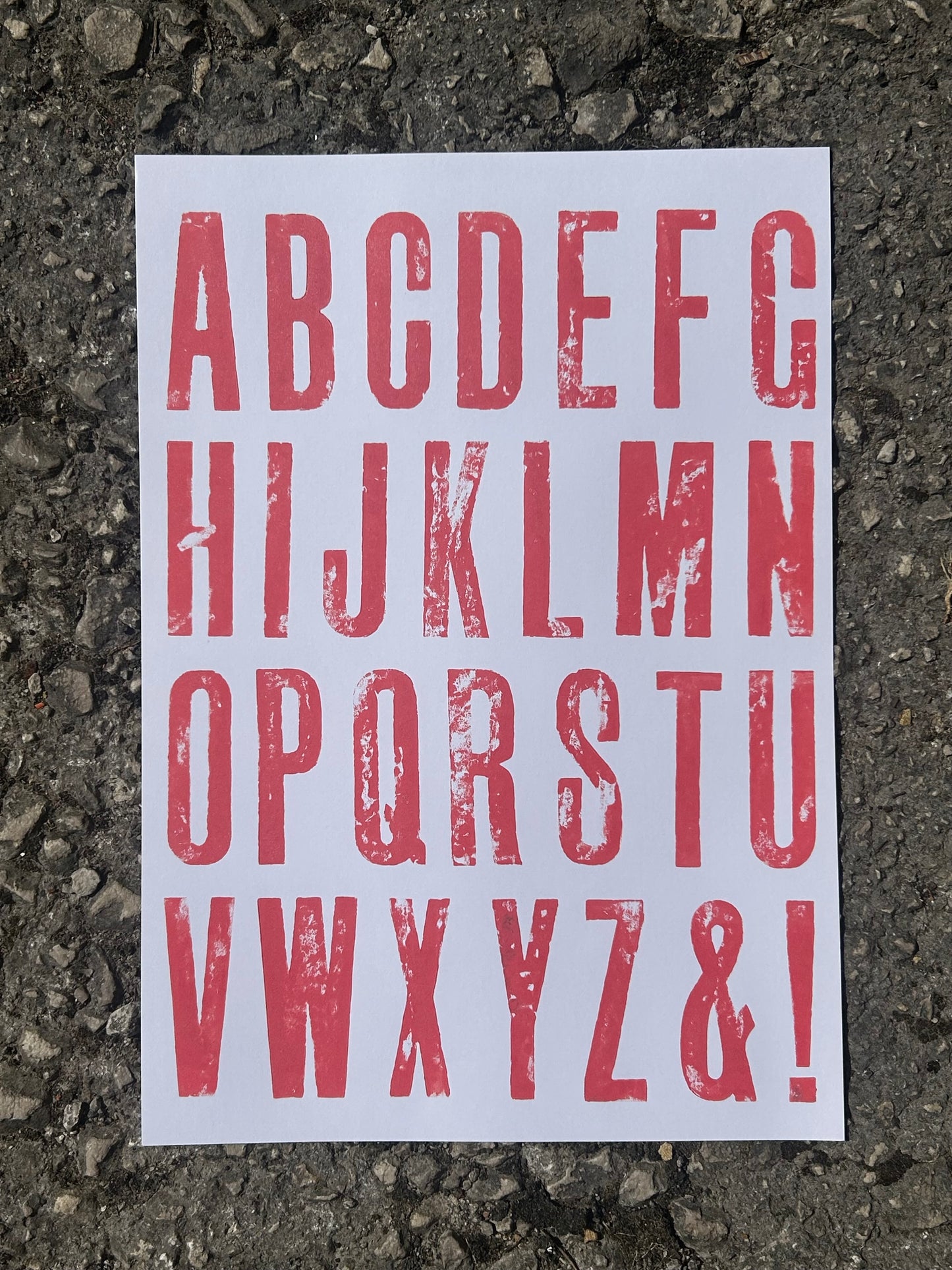 Letterpress Alphabet Poster Print ~ Modern Font