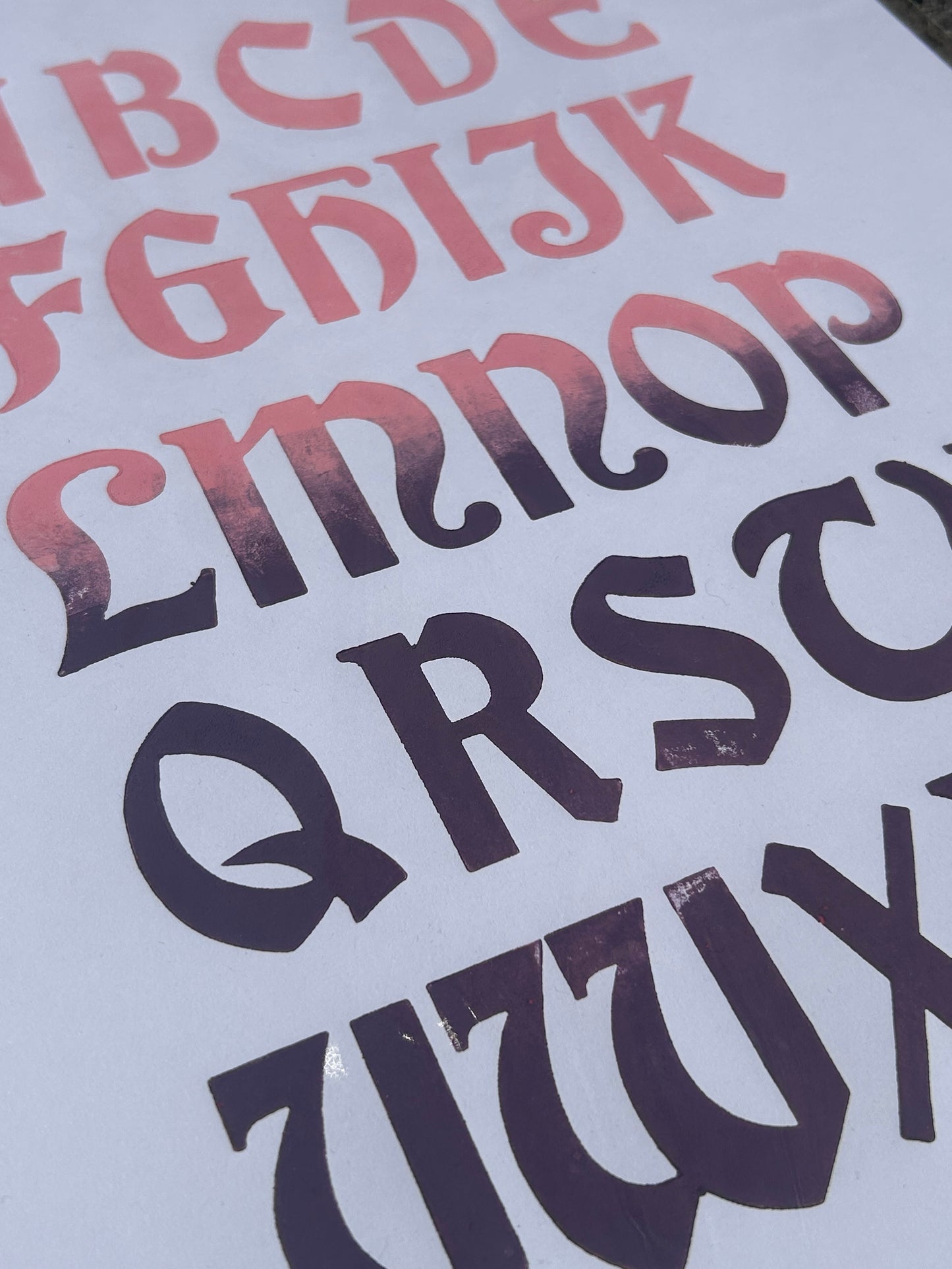 Letterpress Alphabet Print - Antique Style Font