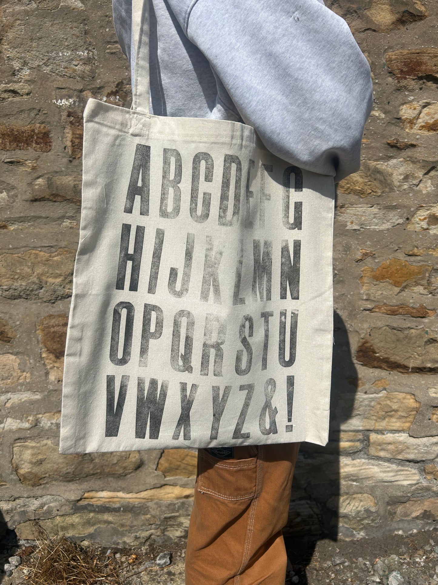 Alphabet Letterpress Tote Bag