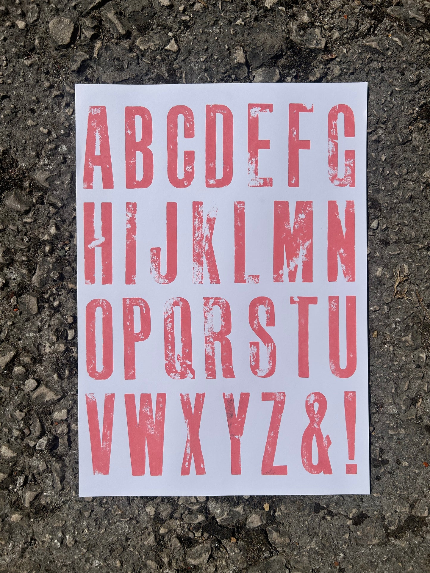 Letterpress Alphabet Poster Print ~ Modern Font