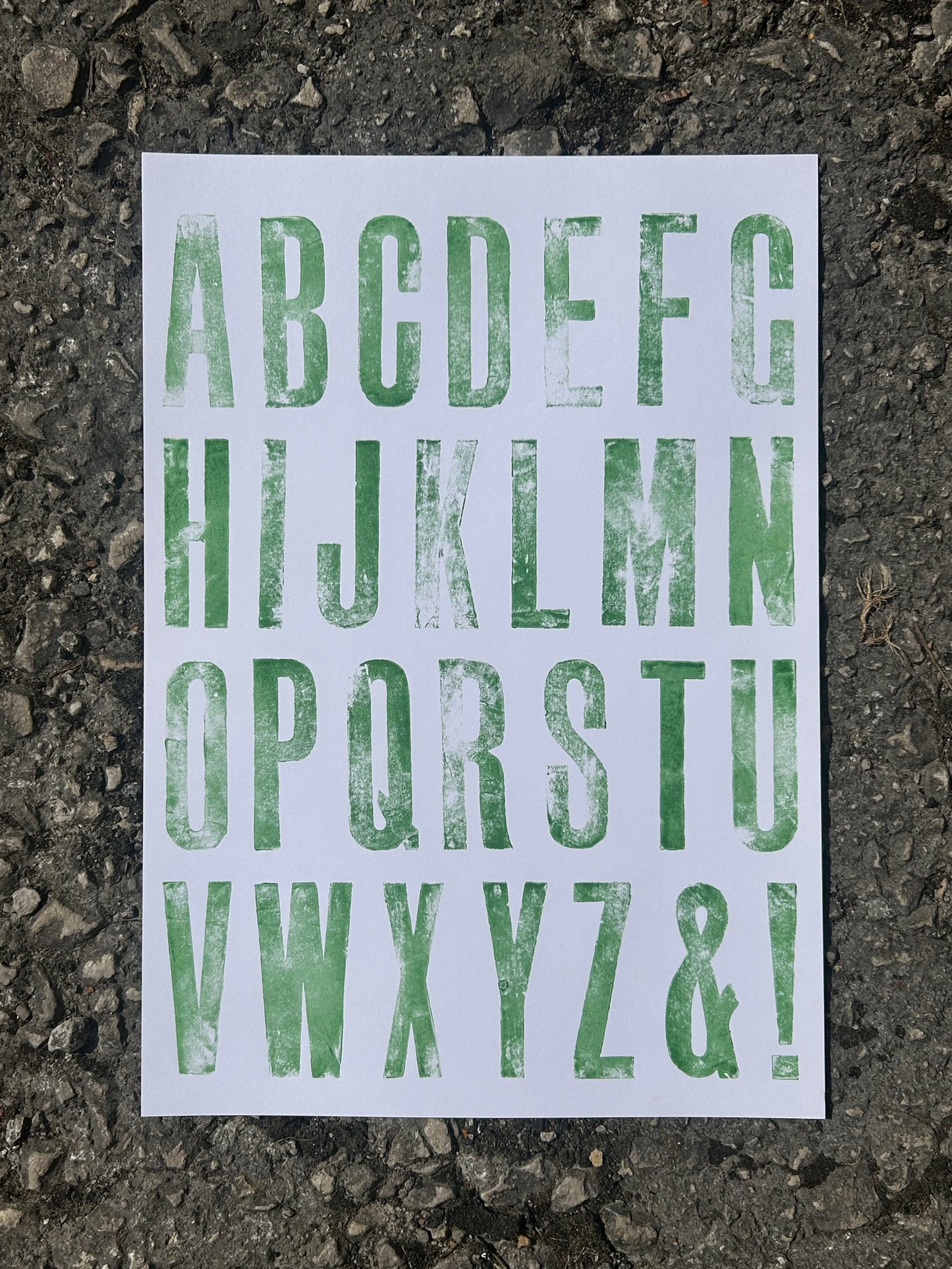 Letterpress Alphabet Poster Print ~ Modern Font