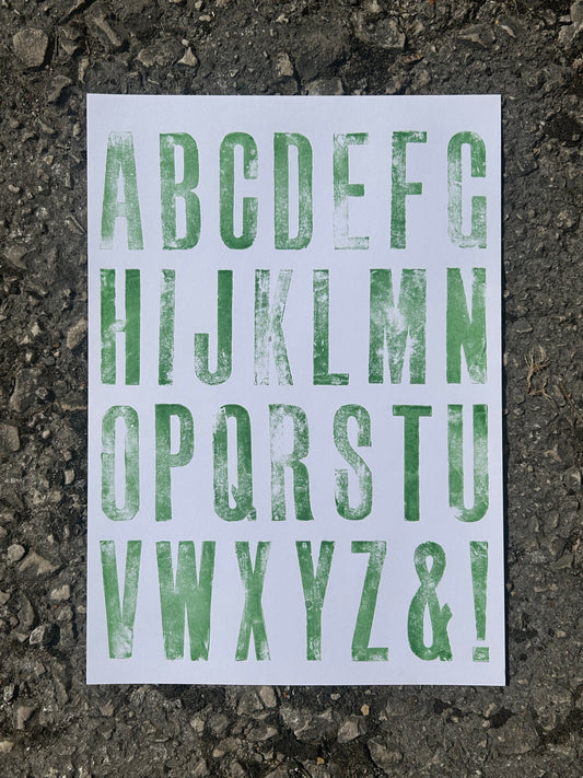 Letterpress Alphabet Poster Print ~ Modern Font