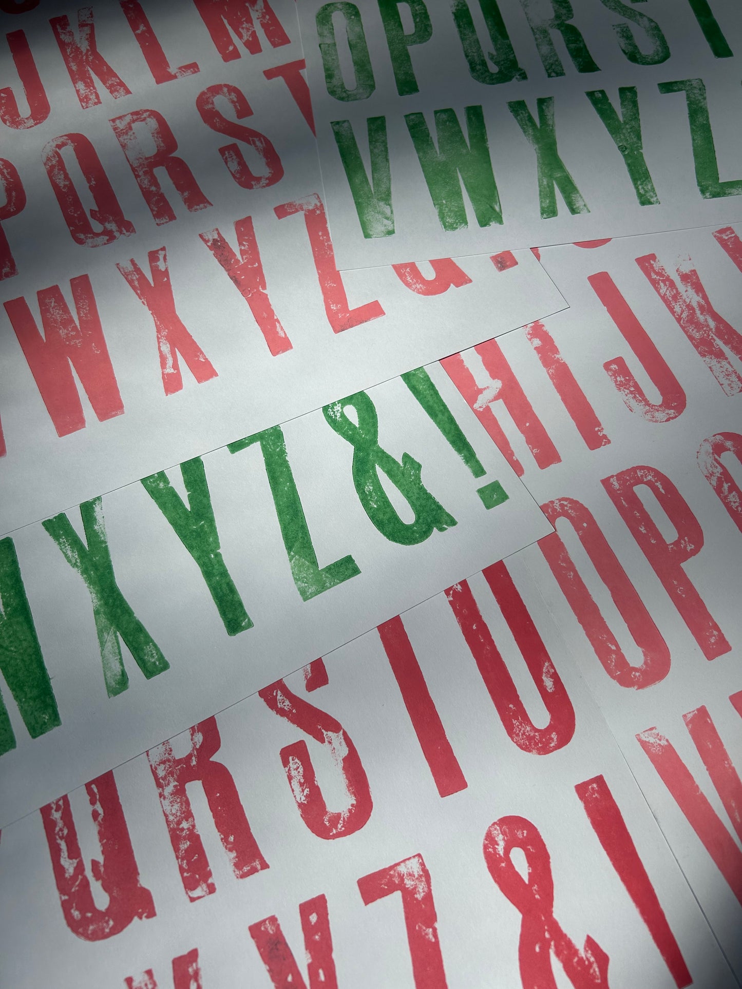 Letterpress Alphabet Poster Print ~ Modern Font
