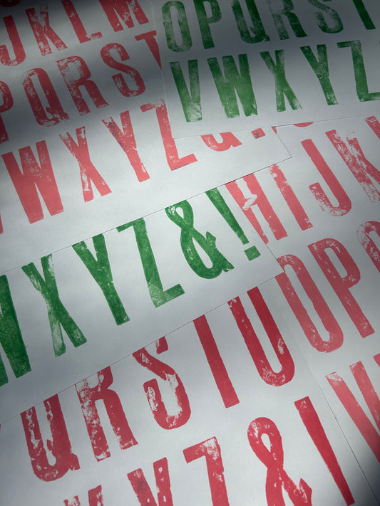 Letterpress Alphabet Poster Print ~ Modern Font