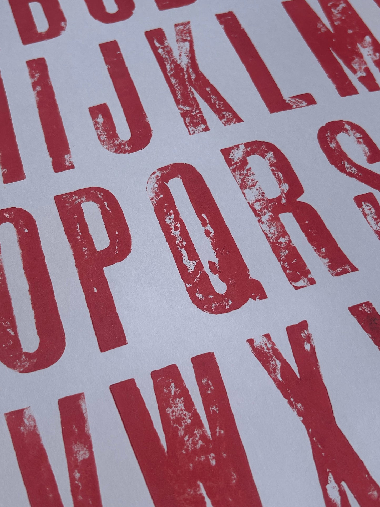 Letterpress Alphabet Poster Print ~ Modern Font